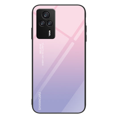 For Xiaomi Redmi K60E 5G Tempered Glass+PC+TPU Phone Case Pattern Printing Shockproof Cover