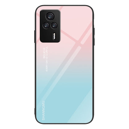 For Xiaomi Redmi K60E 5G Tempered Glass+PC+TPU Phone Case Pattern Printing Shockproof Cover