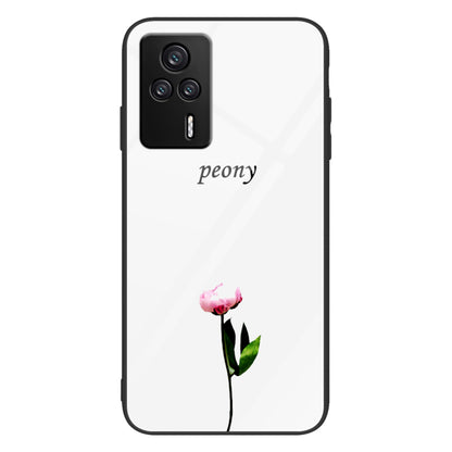 For Xiaomi Redmi K60E 5G Tempered Glass+PC+TPU Phone Case Pattern Printing Shockproof Cover