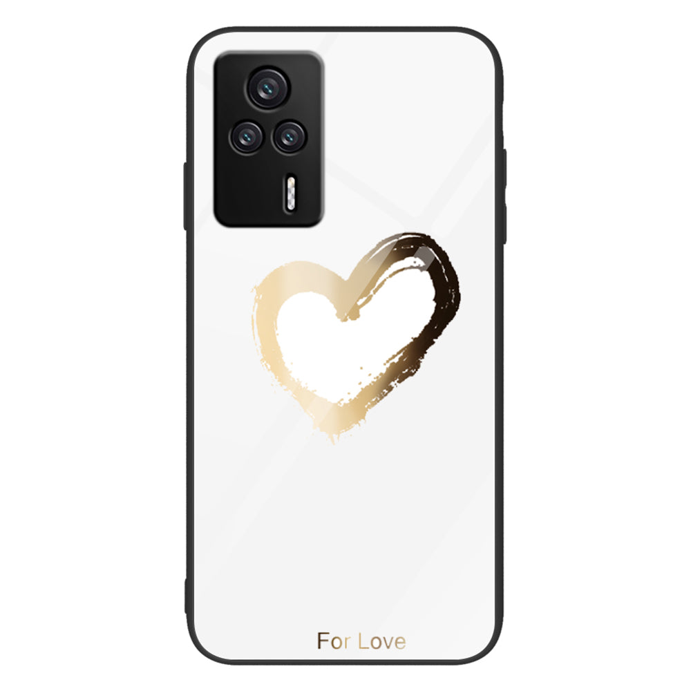For Xiaomi Redmi K60E 5G Tempered Glass+PC+TPU Phone Case Pattern Printing Shockproof Cover