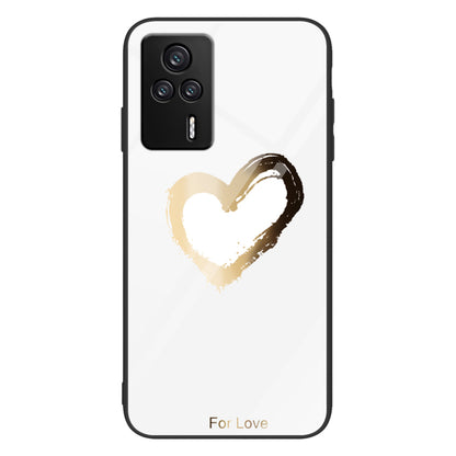 For Xiaomi Redmi K60E 5G Tempered Glass+PC+TPU Phone Case Pattern Printing Shockproof Cover