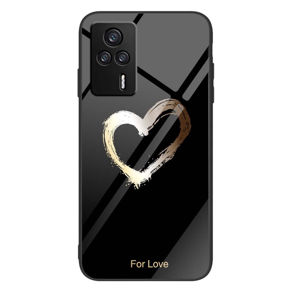 For Xiaomi Redmi K60E 5G Tempered Glass+PC+TPU Phone Case Pattern Printing Shockproof Cover