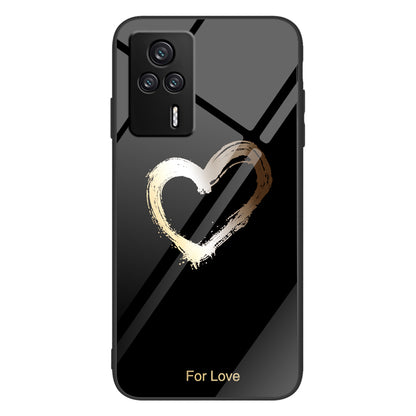 For Xiaomi Redmi K60E 5G Tempered Glass+PC+TPU Phone Case Pattern Printing Shockproof Cover