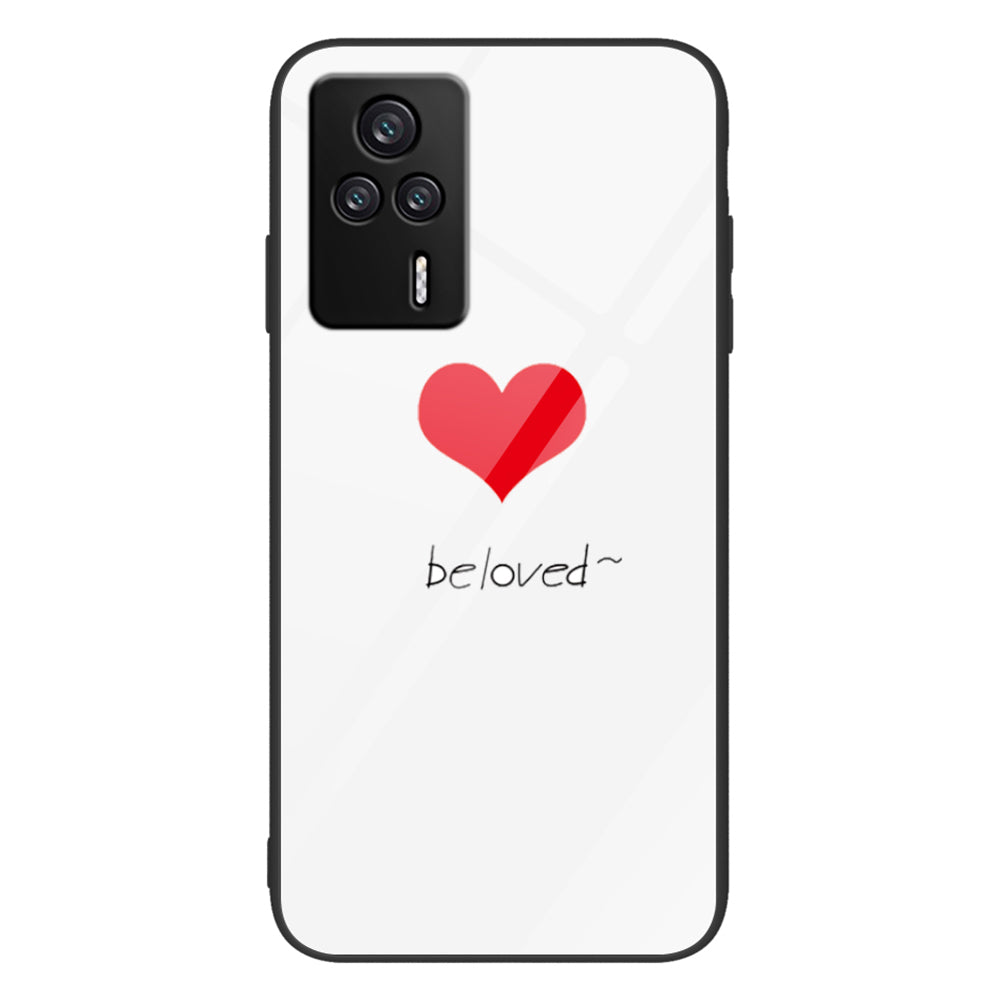 For Xiaomi Redmi K60E 5G Tempered Glass+PC+TPU Phone Case Pattern Printing Shockproof Cover
