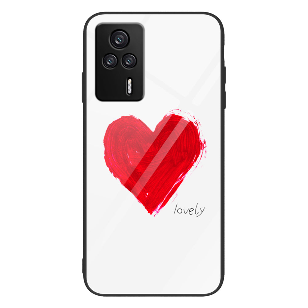 For Xiaomi Redmi K60E 5G Tempered Glass+PC+TPU Phone Case Pattern Printing Shockproof Cover