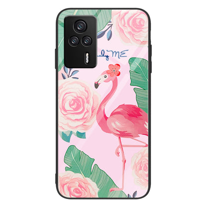 For Xiaomi Redmi K60E 5G Tempered Glass+PC+TPU Phone Case Pattern Printing Shockproof Cover