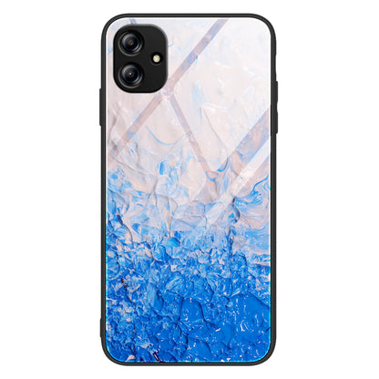 For Samsung Galaxy A04e 4G / F04 4G / M04 4G Mobile Phone Case Tempered Glass + PC + TPU Marble Pattern Phone Cover