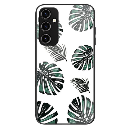 For Samsung Galaxy A34 5G Pattern Printing Phone Case Tempered Glass+PC+TPU Protective Phone Cover