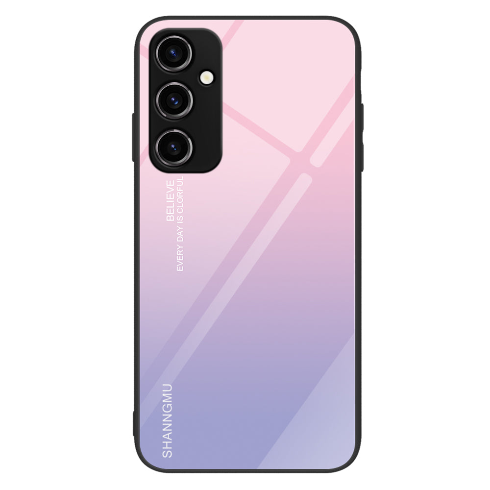 For Samsung Galaxy A34 5G Pattern Printing Phone Case Tempered Glass+PC+TPU Protective Phone Cover