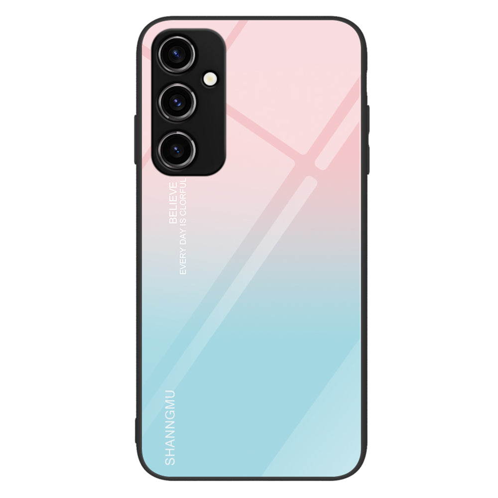 For Samsung Galaxy A34 5G Pattern Printing Phone Case Tempered Glass+PC+TPU Protective Phone Cover
