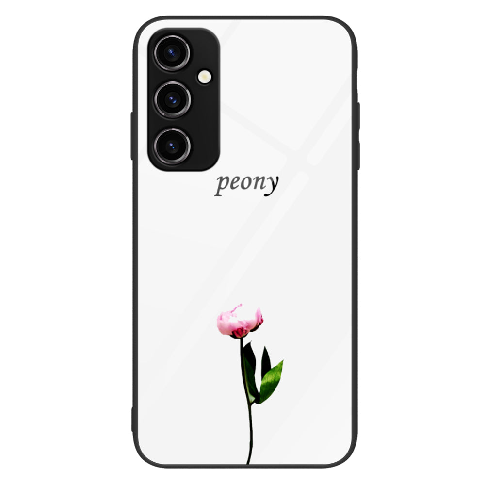 For Samsung Galaxy A34 5G Pattern Printing Phone Case Tempered Glass+PC+TPU Protective Phone Cover