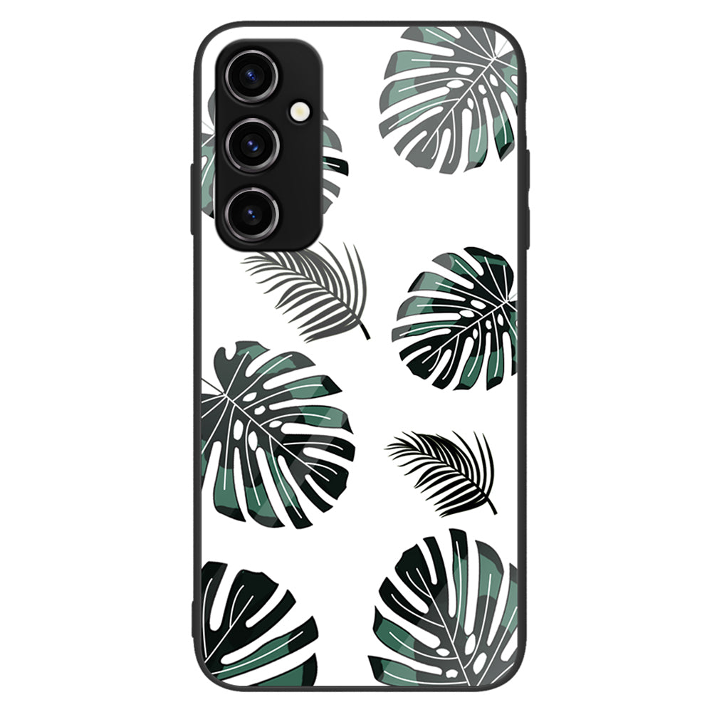 For Samsung Galaxy A14 5G Anti-drop Phone Case Tempered Glass+PC+TPU Pattern Printing Phone Cover