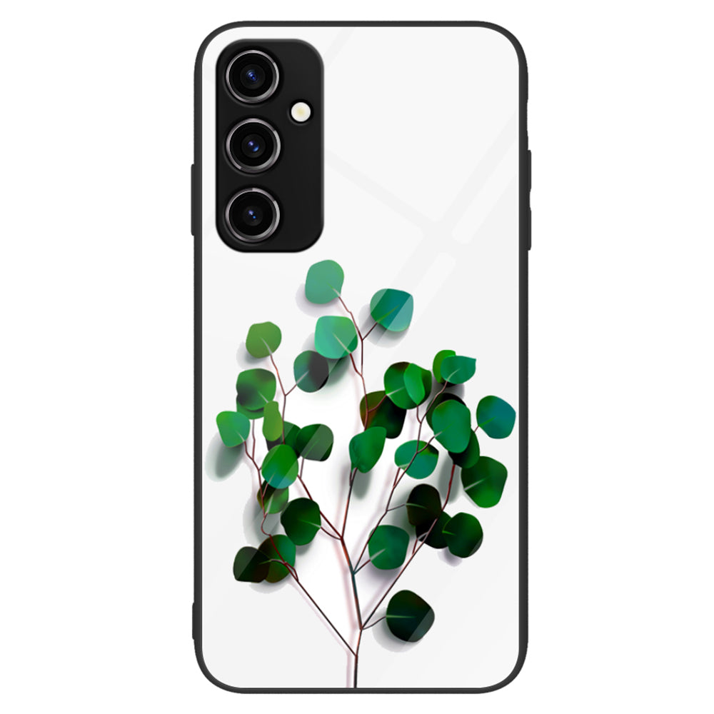For Samsung Galaxy A14 5G Anti-drop Phone Case Tempered Glass+PC+TPU Pattern Printing Phone Cover