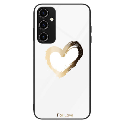 For Samsung Galaxy A14 5G Anti-drop Phone Case Tempered Glass+PC+TPU Pattern Printing Phone Cover