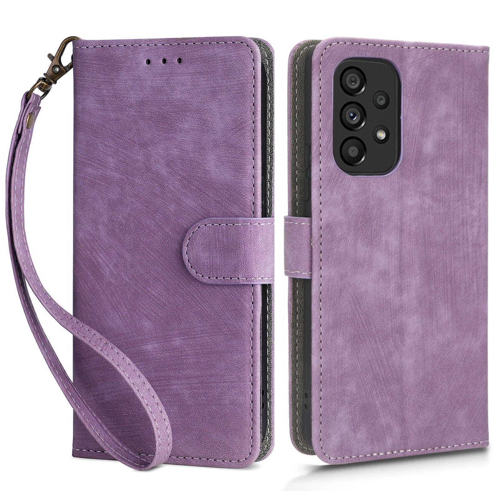 For Samsung Galaxy A53 5G Mobile Phone Case RFID Blocking Stand Wallet Leather Cover with Strap