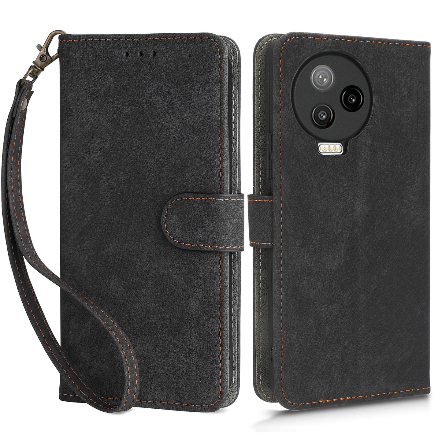 For Infinix Note 12 Pro 4G X676B / Note 12 (2023) 4G X676C Drop-proof Phone Case RFID Blocking Leather Wallet Stand Cover with Strap