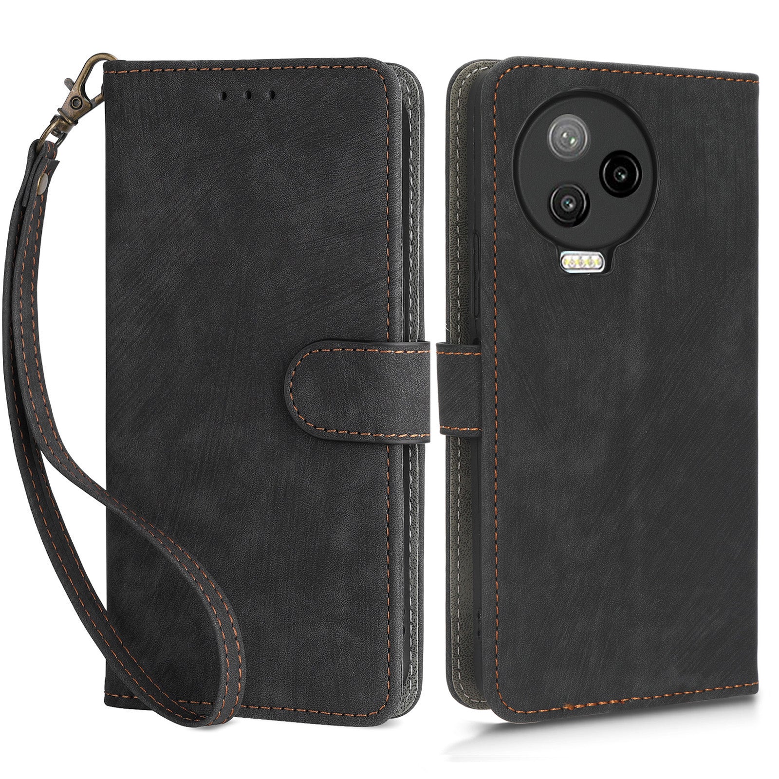 For Infinix Note 12 Pro 4G X676B / Note 12 (2023) 4G X676C Drop-proof Phone Case RFID Blocking Leather Wallet Stand Cover with Strap
