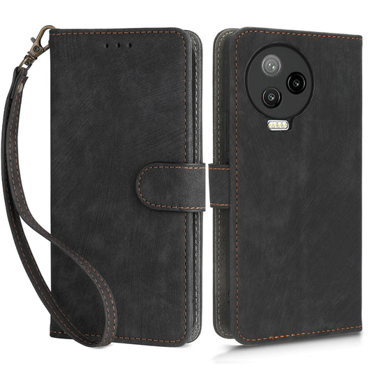 For Infinix Note 12 Pro 4G X676B / Note 12 (2023) 4G X676C Drop-proof Phone Case RFID Blocking Leather Wallet Stand Cover with Strap