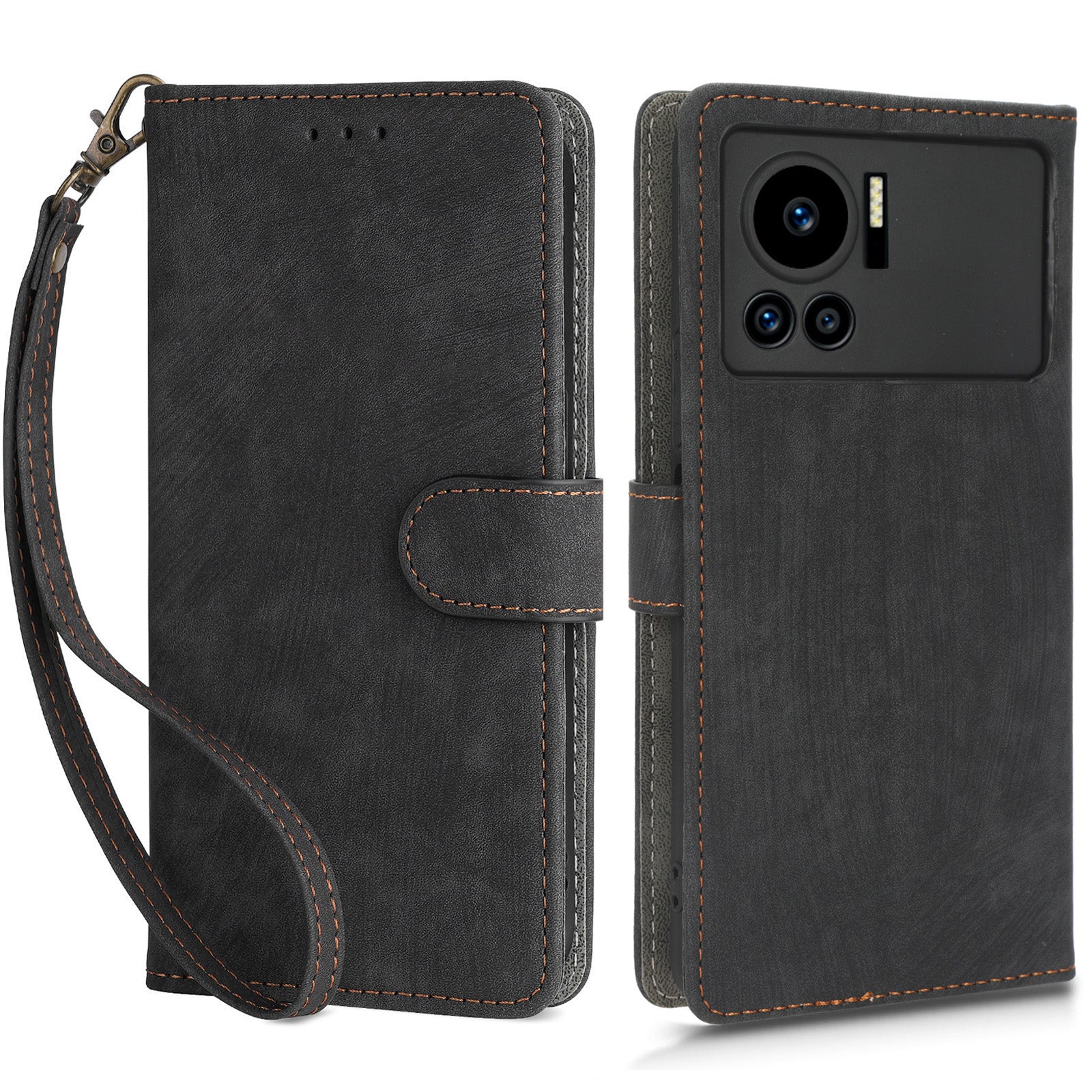 For Infinix Note 12 VIP 4G X672 PU Leather Shockproof Phone Case Stand RFID Blocking Flip Wallet Cover with Strap