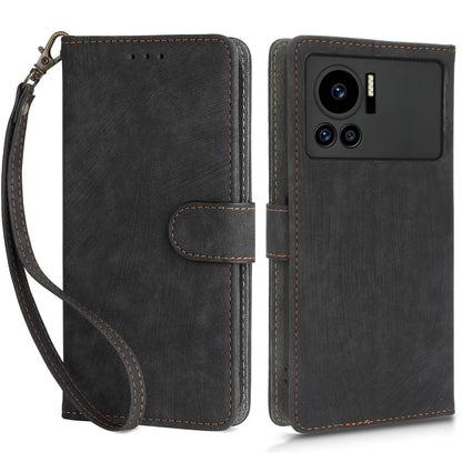 For Infinix Note 12 VIP 4G X672 PU Leather Shockproof Phone Case Stand RFID Blocking Flip Wallet Cover with Strap