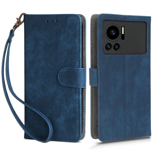 For Infinix Note 12 VIP 4G X672 PU Leather Shockproof Phone Case Stand RFID Blocking Flip Wallet Cover with Strap
