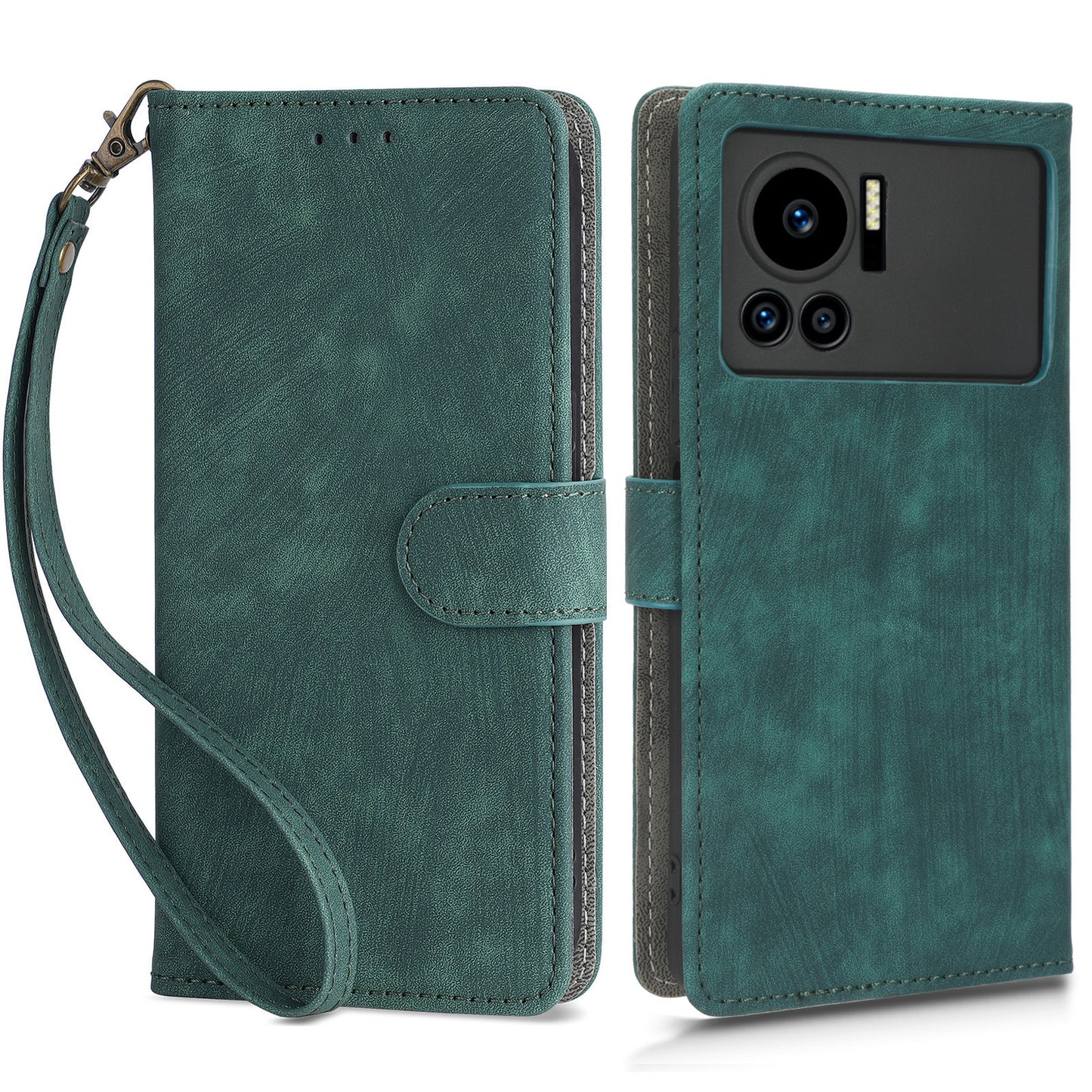For Infinix Note 12 VIP 4G X672 PU Leather Shockproof Phone Case Stand RFID Blocking Flip Wallet Cover with Strap