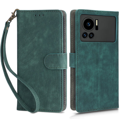 For Infinix Note 12 VIP 4G X672 PU Leather Shockproof Phone Case Stand RFID Blocking Flip Wallet Cover with Strap