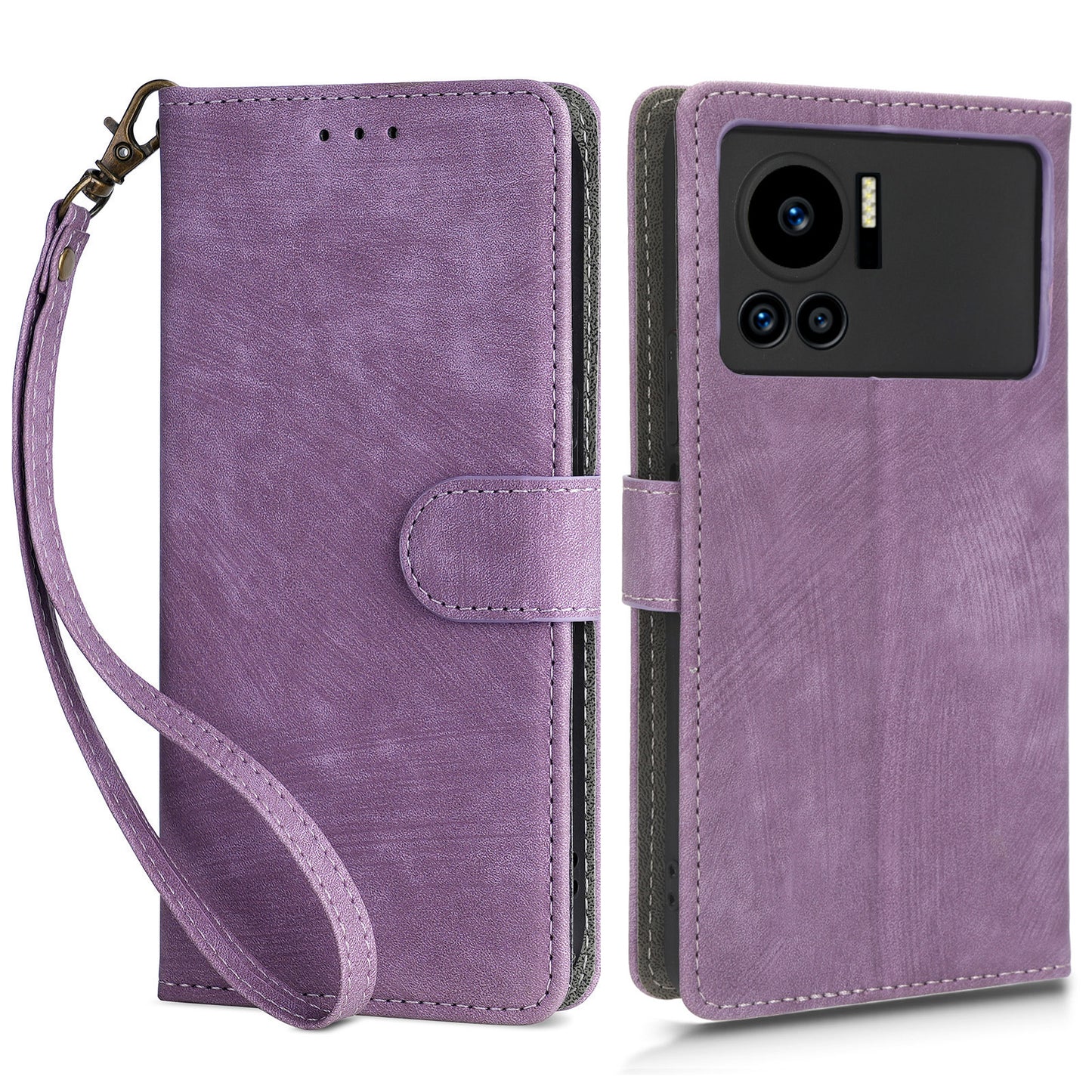 For Infinix Note 12 VIP 4G X672 PU Leather Shockproof Phone Case Stand RFID Blocking Flip Wallet Cover with Strap