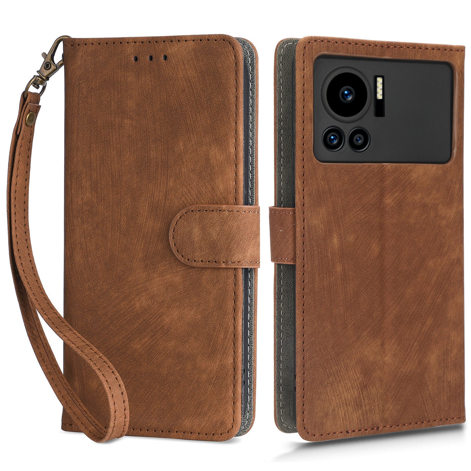 For Infinix Note 12 VIP 4G X672 PU Leather Shockproof Phone Case Stand RFID Blocking Flip Wallet Cover with Strap