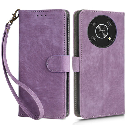 For Honor Magic4 Lite 5G / X9 5G / X30 5G Phone Bag Case RFID Blocking Wallet Leather Stand Phone Cover with Strap