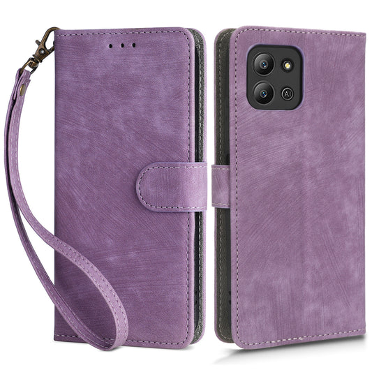 For Infinix Hot 11 2022 4G X675 PU Leather Stand Anti-drop Phone Case RFID Blocking Wallet Cover with Hand Strap