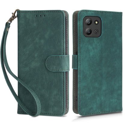 For Infinix Hot 11 2022 4G X675 PU Leather Stand Anti-drop Phone Case RFID Blocking Wallet Cover with Hand Strap