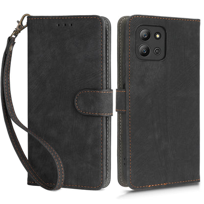 For Infinix Hot 11 2022 4G X675 PU Leather Stand Anti-drop Phone Case RFID Blocking Wallet Cover with Hand Strap