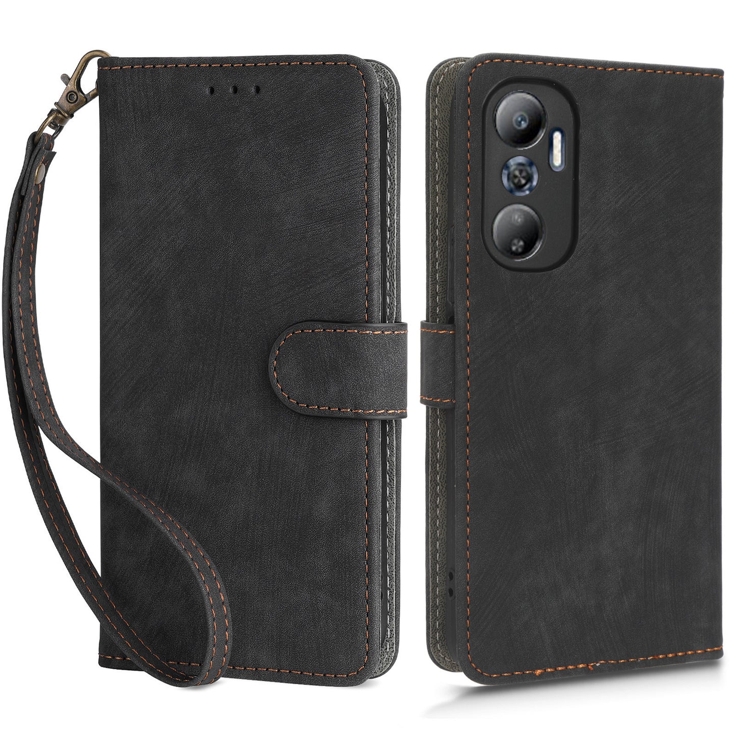 For Infinix Hot 20 4G X6826 / X6826B / X6826C Phone Case RFID Blocking Wallet Shockproof Leather Stand Cover with Strap