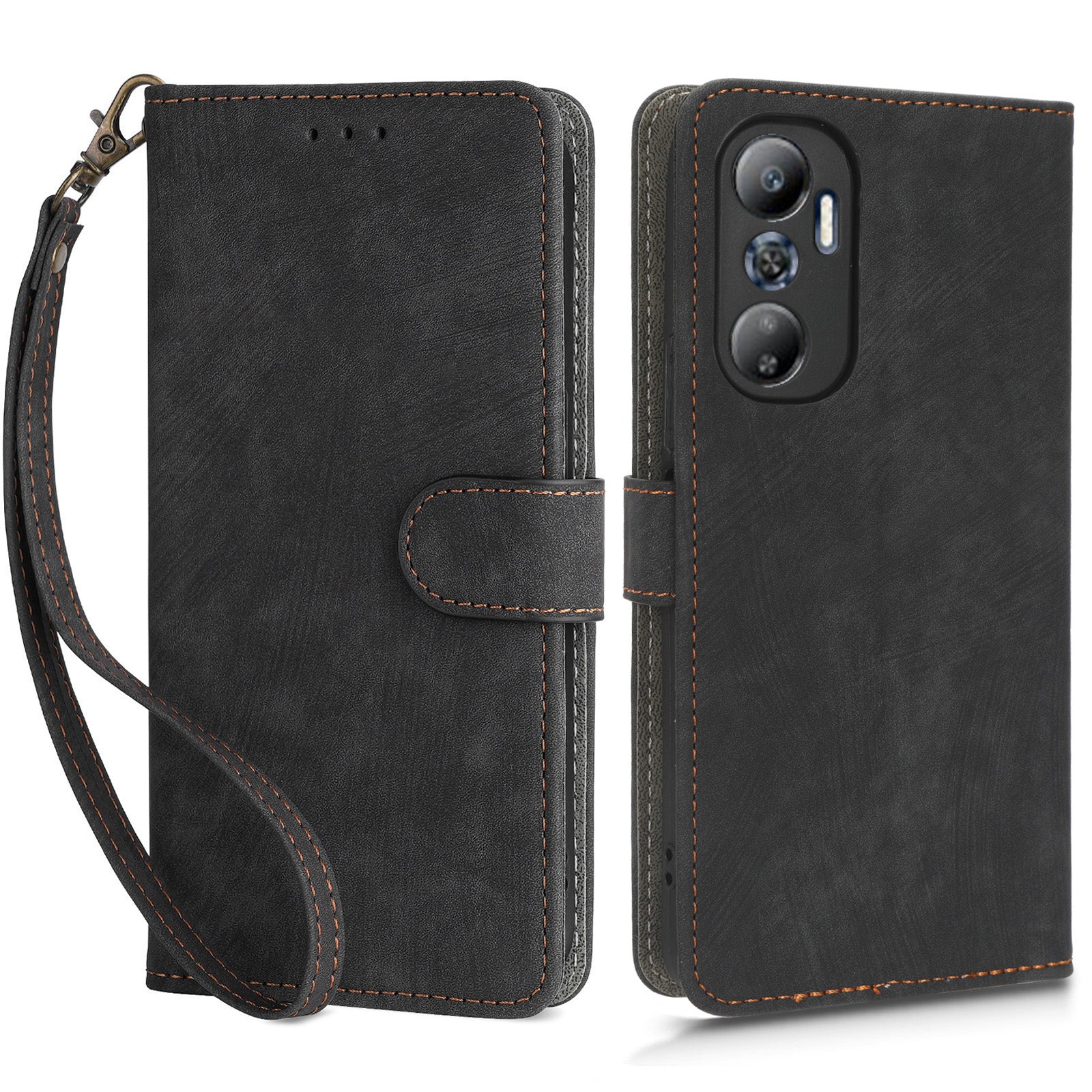 For Infinix Hot 20 4G X6826 / X6826B / X6826C Phone Case RFID Blocking Wallet Shockproof Leather Stand Cover with Strap