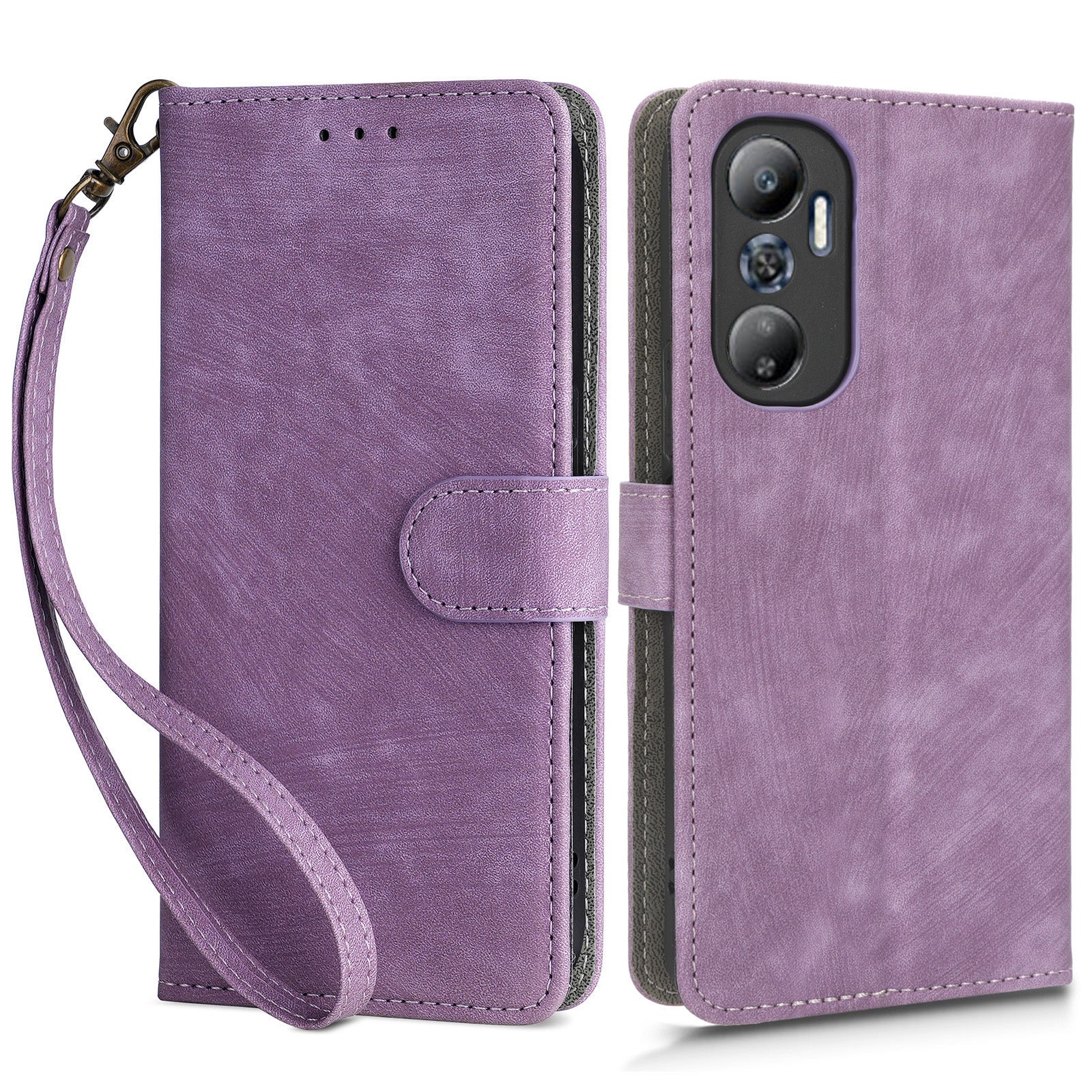 For Infinix Hot 20 4G X6826 / X6826B / X6826C Phone Case RFID Blocking Wallet Shockproof Leather Stand Cover with Strap
