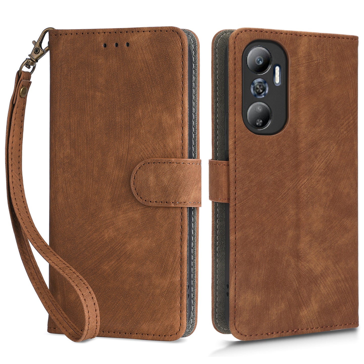 For Infinix Hot 20 4G X6826 / X6826B / X6826C Phone Case RFID Blocking Wallet Shockproof Leather Stand Cover with Strap