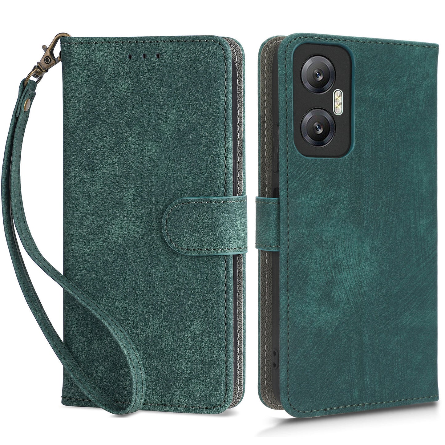 For Infinix Hot 20 5G X666 / X666B Shockproof Leather Phone Case RFID Blocking Wallet Stand Cover with Hand Strap