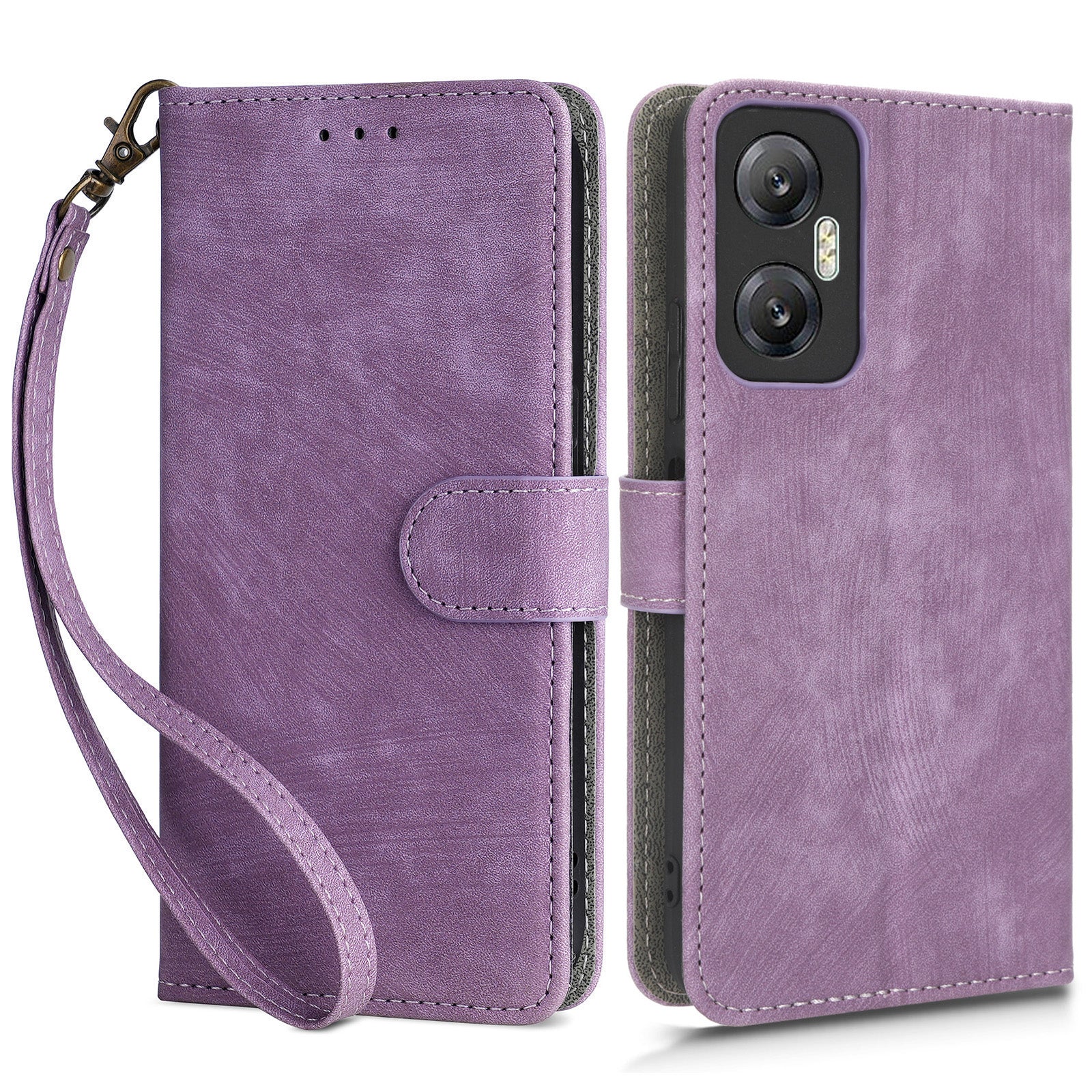 For Infinix Hot 20 5G X666 / X666B Shockproof Leather Phone Case RFID Blocking Wallet Stand Cover with Hand Strap