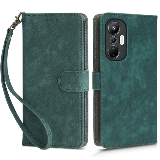 For Infinix Hot 20S 4G X6827 RFID Blocking Leather Stand Phone Case Hand Strap Anti-drop Wallet Cover