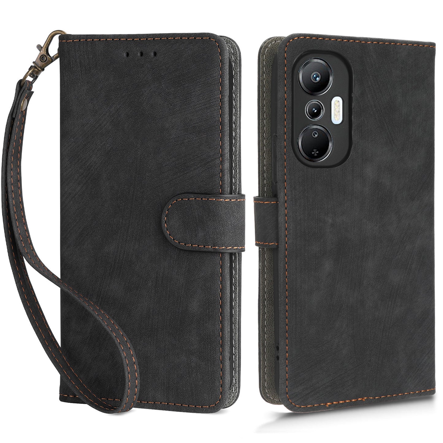 For Infinix Hot 20S 4G X6827 RFID Blocking Leather Stand Phone Case Hand Strap Anti-drop Wallet Cover