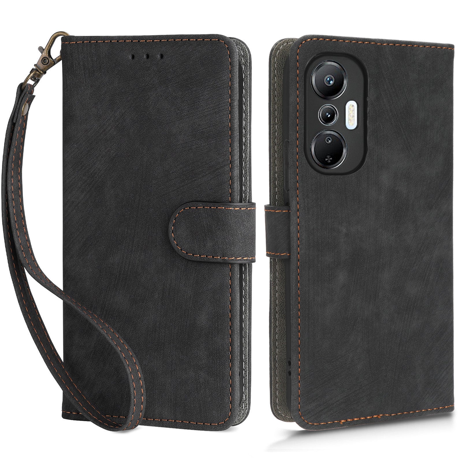 For Infinix Hot 20S 4G X6827 RFID Blocking Leather Stand Phone Case Hand Strap Anti-drop Wallet Cover