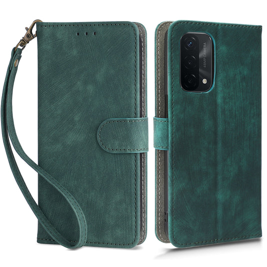 For Oppo A93 5G / A74 5G / A54 5G Phone Wallet Case RFID Blocking PU Leather Stand Cover with Strap