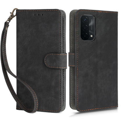For Oppo A93 5G / A74 5G / A54 5G Phone Wallet Case RFID Blocking PU Leather Stand Cover with Strap