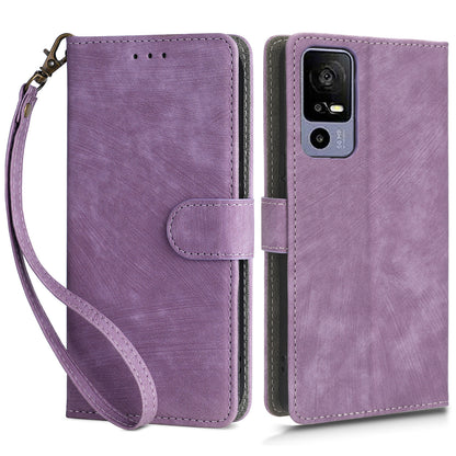 RFID Blocking Phone Case for TCL 40R 5G , Wallet Stand Leather Phone Cover with Strap