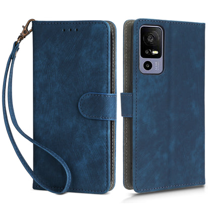 RFID Blocking Phone Case for TCL 40R 5G , Wallet Stand Leather Phone Cover with Strap