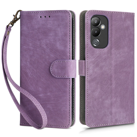 For Tecno Pova 4 LG7n RFID Blocking Phone Stand Case PU Leather Wallet Phone Cover with Strap