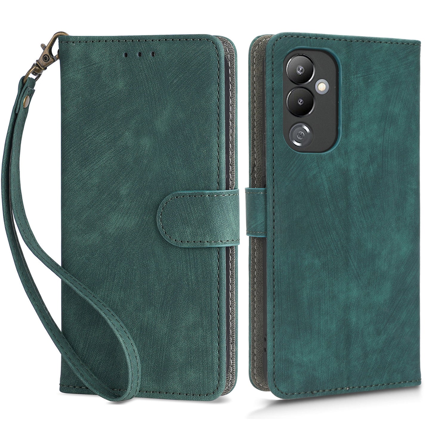 For Tecno Pova 4 LG7n RFID Blocking Phone Stand Case PU Leather Wallet Phone Cover with Strap