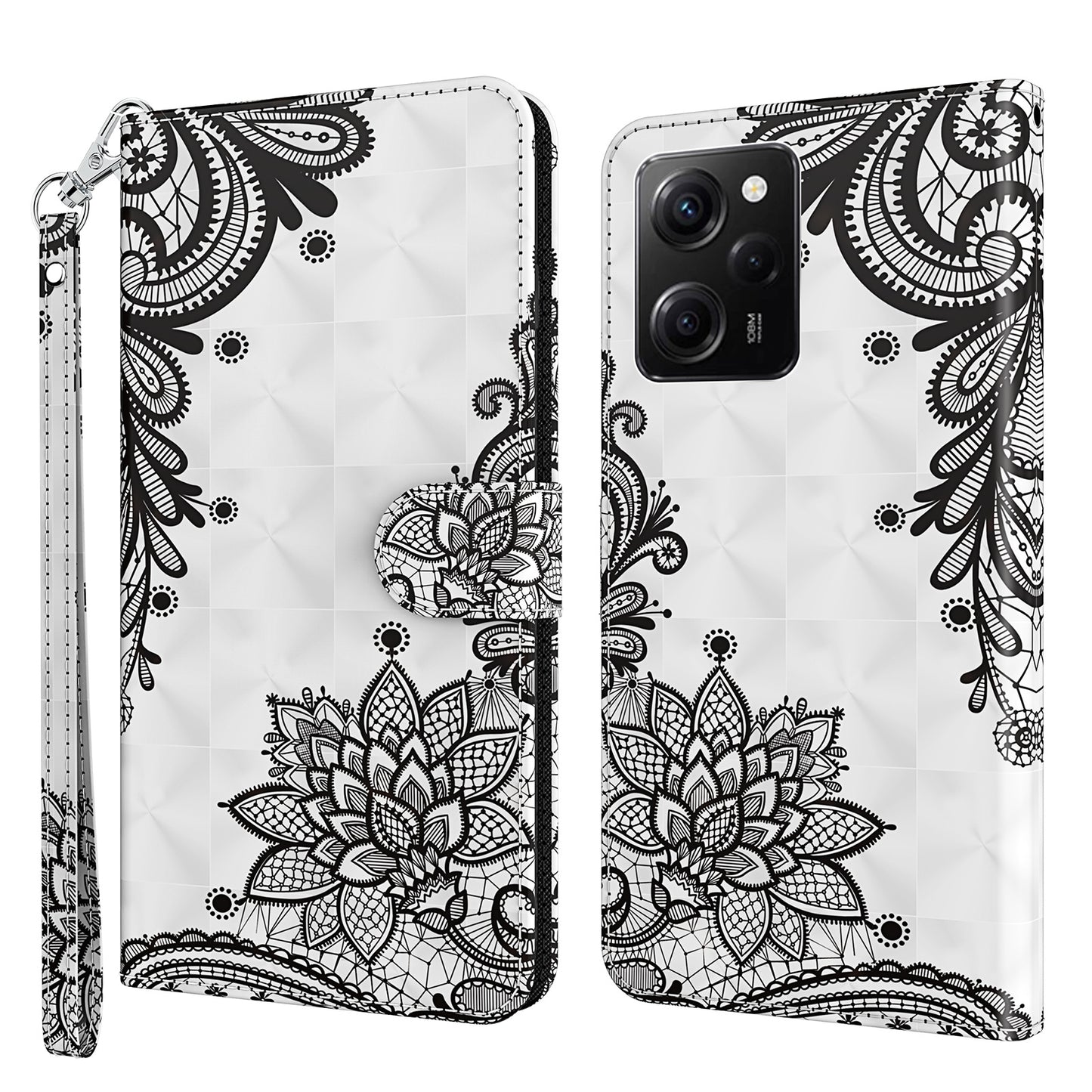 For Xiaomi Redmi Note 12 Pro 5G / Note 12 Pro Speed 5G / Poco X5 Pro 5G Leather Phone Case 3D Pattern Printing Cover Stand Wallet