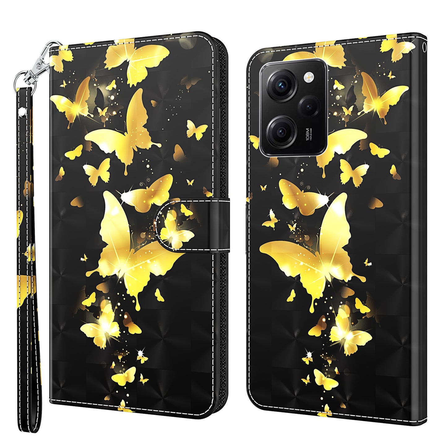 For Xiaomi Redmi Note 12 Pro 5G / Note 12 Pro Speed 5G / Poco X5 Pro 5G Leather Phone Case 3D Pattern Printing Cover Stand Wallet